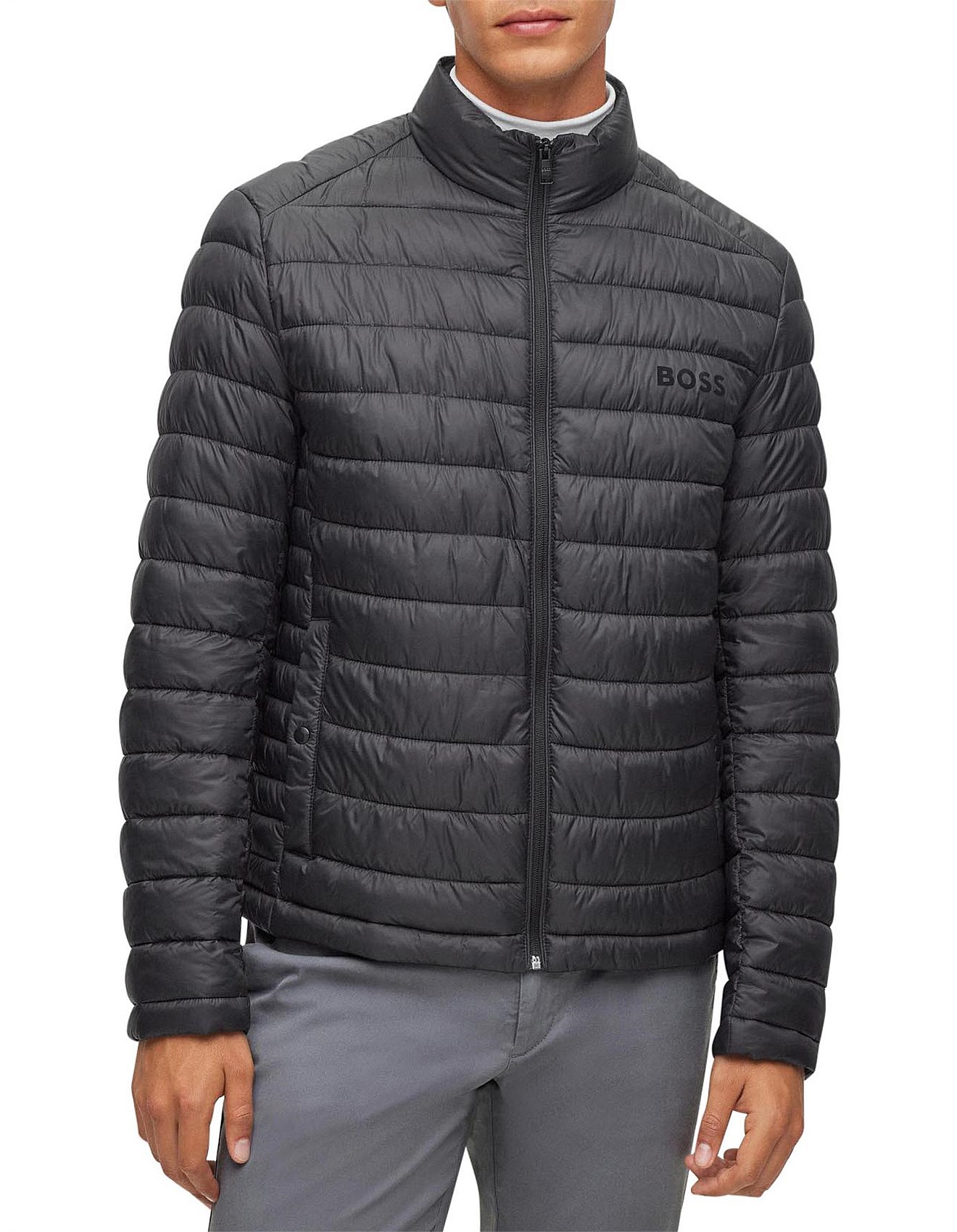 Water-Repellent Padded Jacket with tonal logo Black