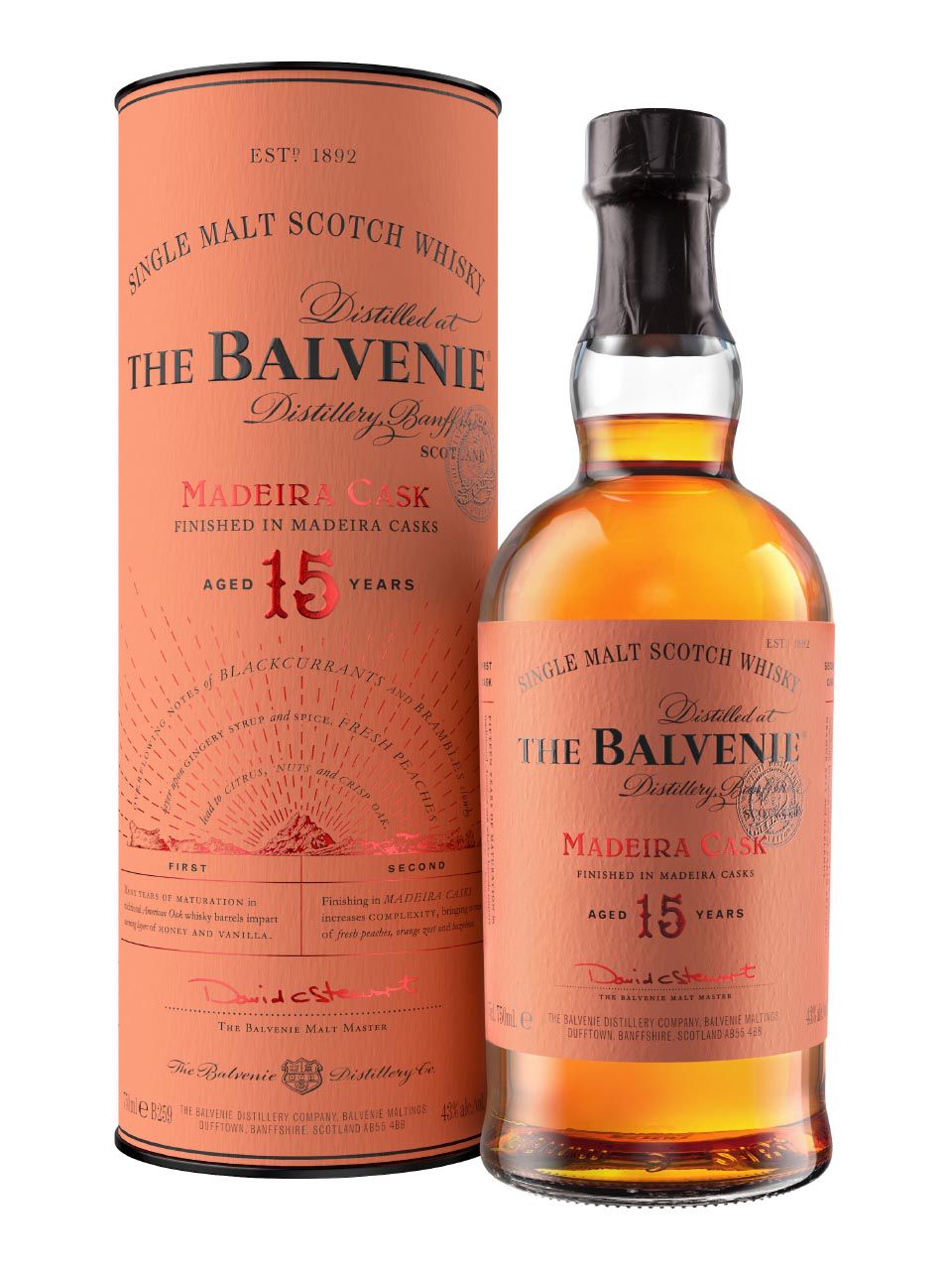 Balvenie 15y Madeira Cask Speyside Single Malt Scotch Whisky 43% 0.7L Geschenkverpackung image