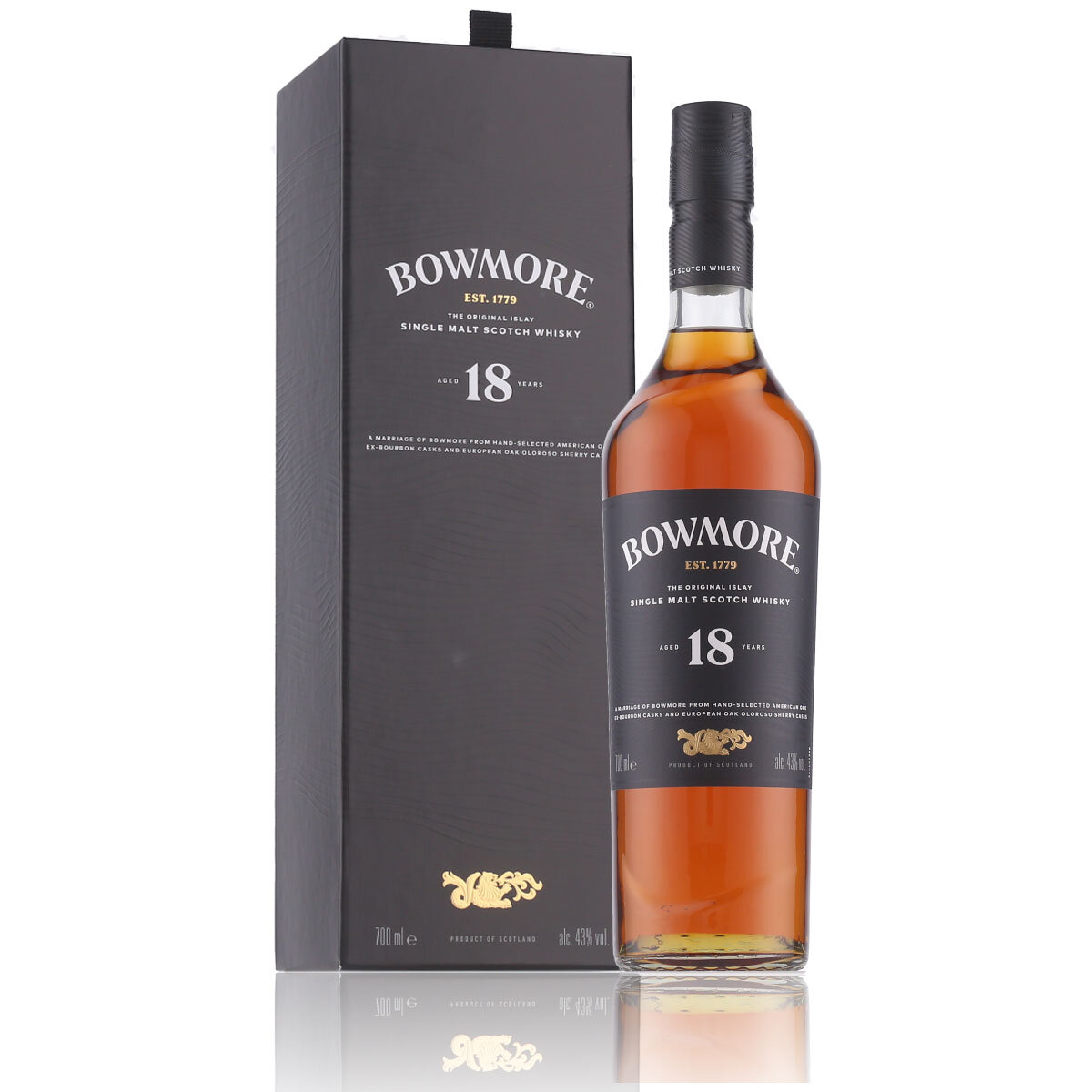 Bowmore 18y Islay Single Malt Scotch Whisky 43% 0.7L Geschenkverpackung