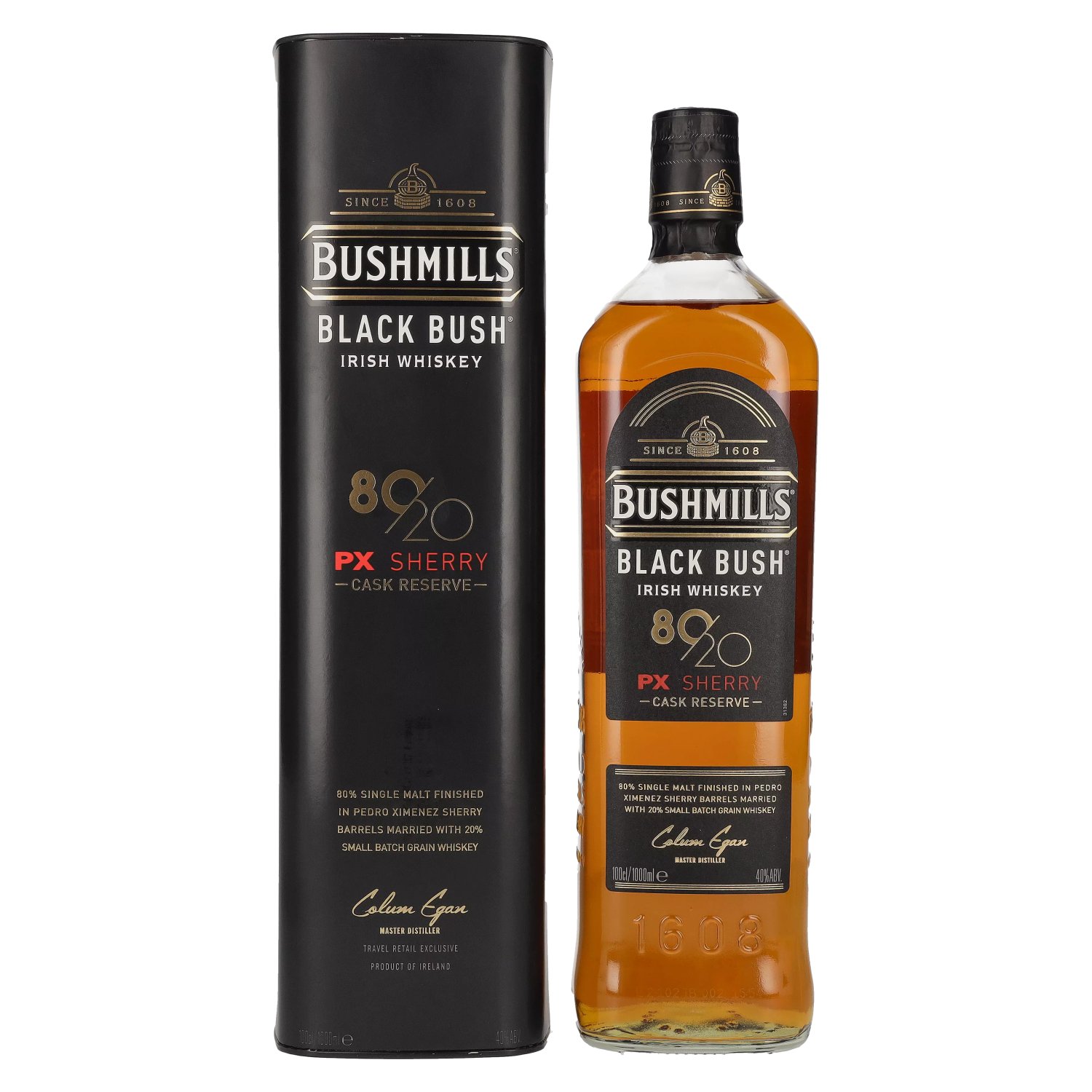 Bushmills Black Bush 80/20 80% Malt Irish Whiskey 20% Pedro Ximenez Sherry Cask Reserve 40% 1L Geschenkverpackung