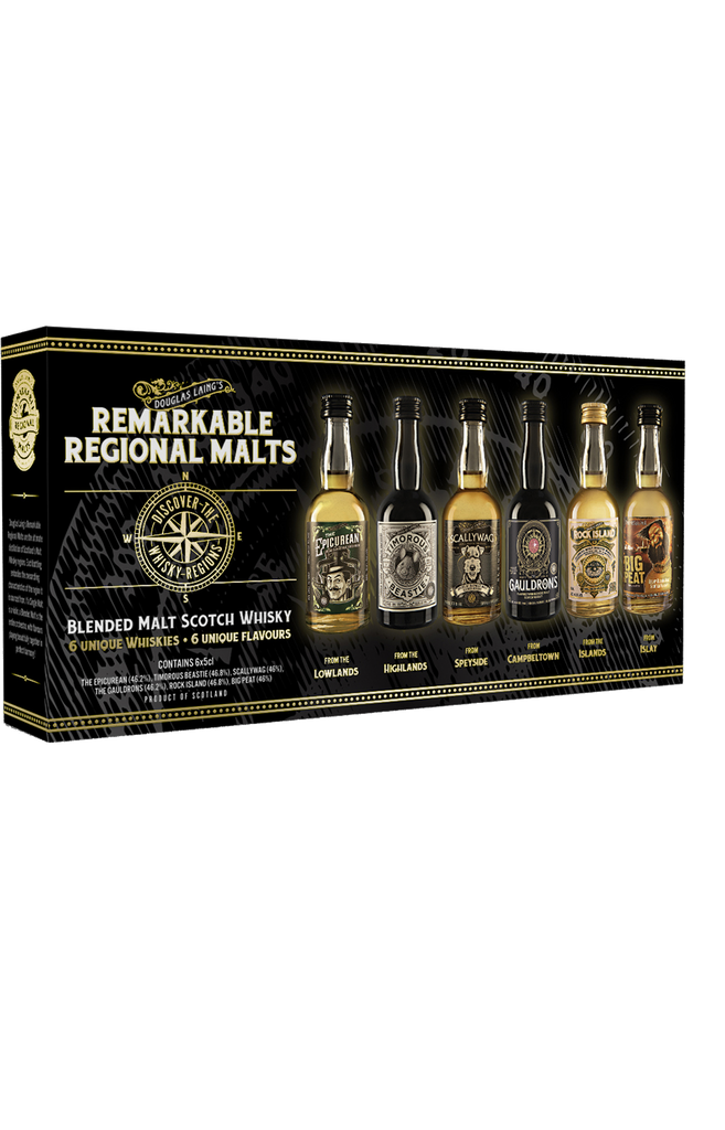 Douglas laing's remarkable regional malts blended malt scotch whisky 48% 6x0.05l miniaturpack