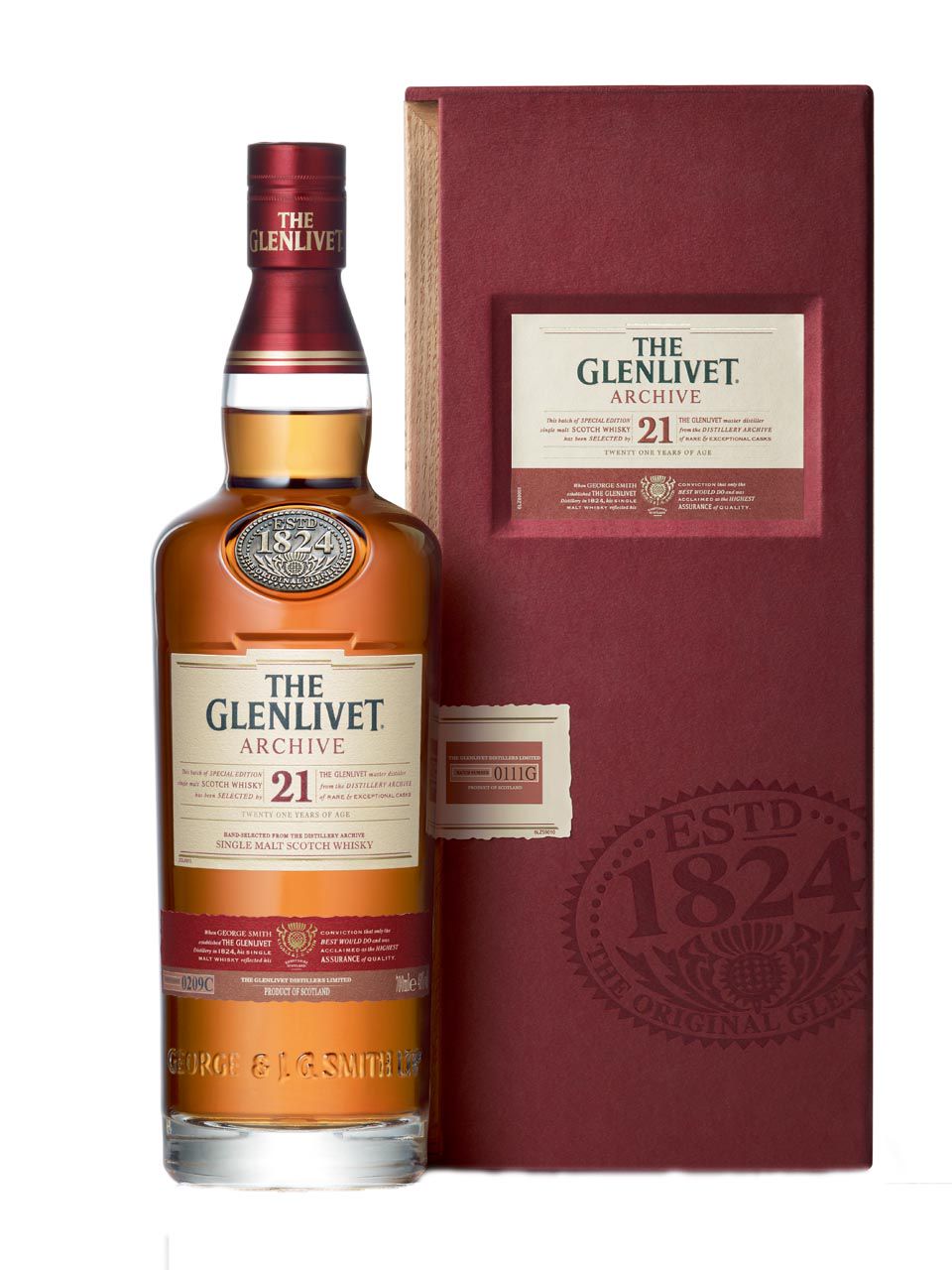 Glenlivet Single Malt Scotch Whisky 21y Archive 43% 0.7L image