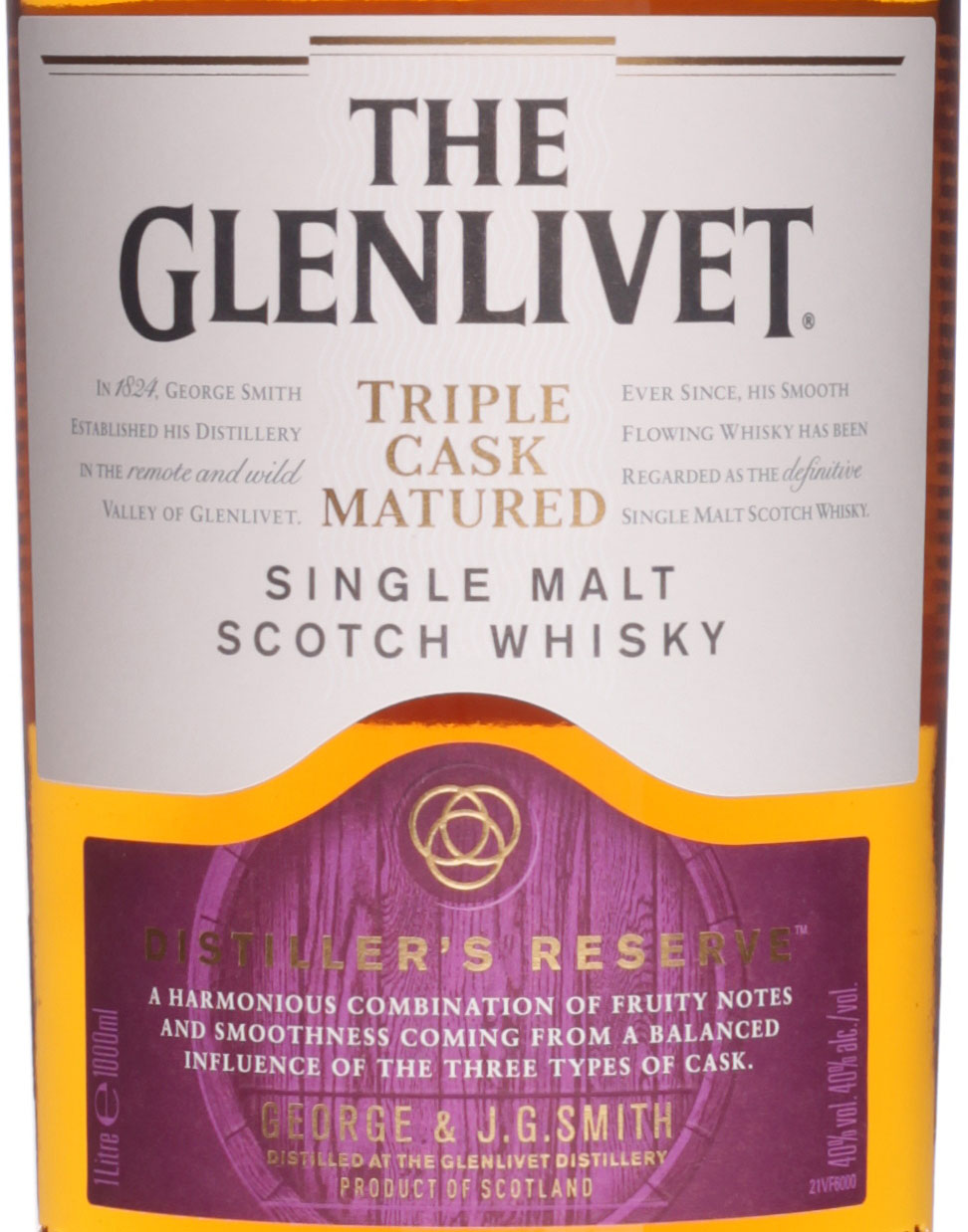 The Glenlivet Triple Cask Matured Distiller's Reserve Single Malt Scotch Whisky Scotland Trx 1l | Duty Free Madrid Tiendas Aeropuerto image