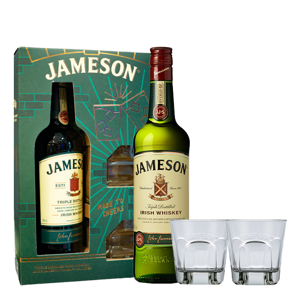 Irish Whiskey Giftpack with Two Tumbler Glasses