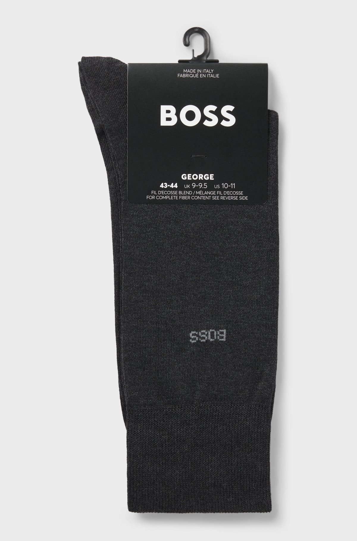 Regular-length logo socks in mercerised Egyptian cotton Black