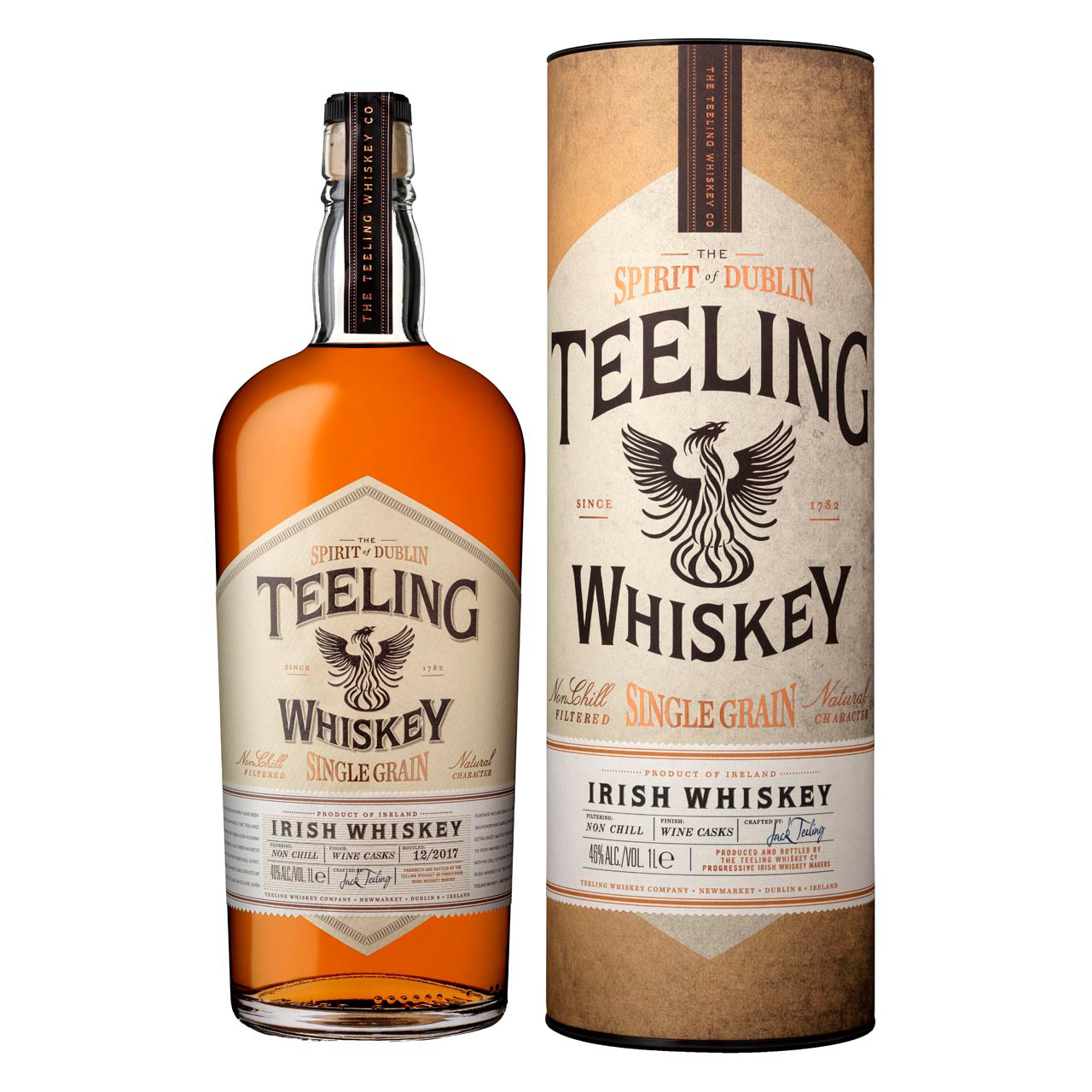 Teeling Single Grain Irish Whiskey 46% 1L gift pack image