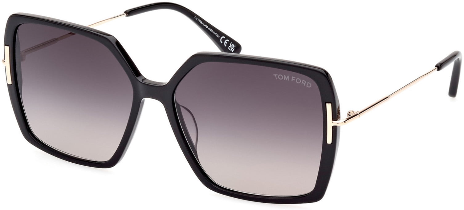 Tom Ford Sunglasses FT1039 Shiny Black Gradient Smoke Woman