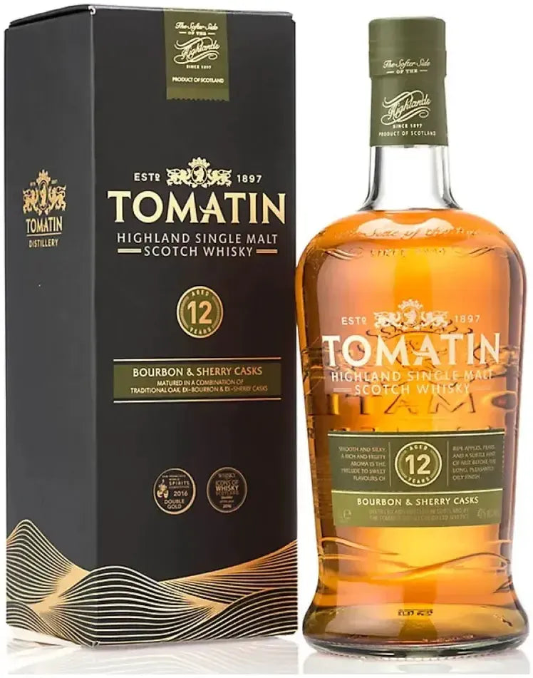 Tomatin 12y Highland Single Malt Scotch Whisky 40% 1L gift pack