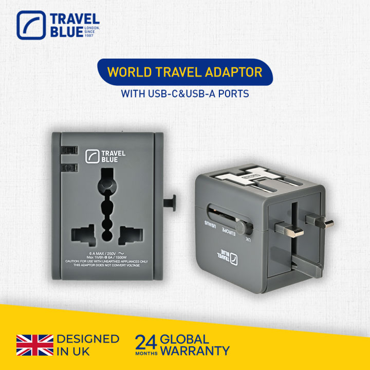 Travel Blue, USA Adapter (earthed)